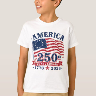 Amerika 250 Kids T-shirt Patriottisch 1776-2026 Te