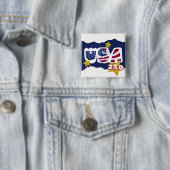 Amerika 250 Knop Vierkante Button 5,1 Cm (In situ)