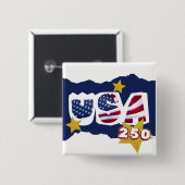 Amerika 250 Knop Vierkante Button 5,1 Cm (Voorkant /achterkant)