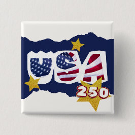 Amerika 250 Knop Vierkante Button 5,1 Cm