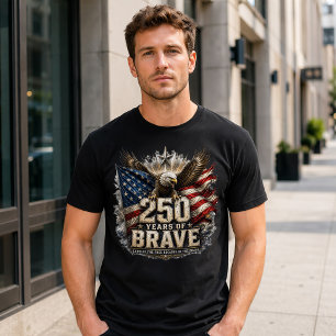 Amerika 250 Land Van De Dappere 4 Juli T-shirt