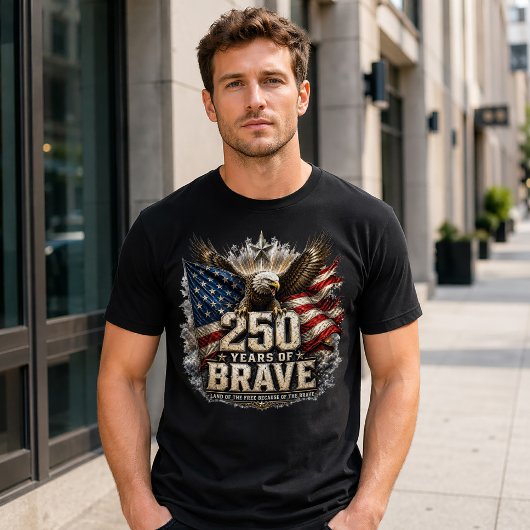 Amerika 250 Land Van De Dappere 4 Juli T-shirt