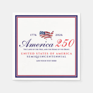 Amerika 250 Land van Vrijheid Thuis Dapper Blauw P Servet