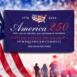 Amerika 250 Land van Vrijheid Thuis Dapper Patriot Spandoek