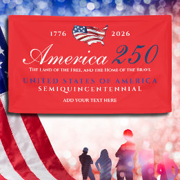 Amerika 250 Land van Vrijheid Thuis Dapper Patriot Spandoek