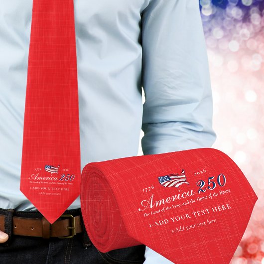 Amerika 250 Land van Vrijheid Thuis Dapper Patriot Stropdas