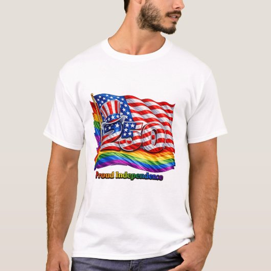 Amerika 250 LGBTQ trots T-shirt (Voorkant)