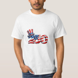 Amerika 250 Oom Sam Hoed Patriottisch T-shirt