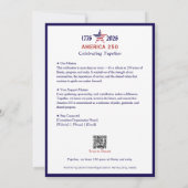 Amerika 250 Patriottisch Blauw 2026 Kalender Keeps (Achterkant)