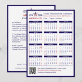 Amerika 250 Patriottisch Blauw 2026 Kalender Keeps (Voorkant / Achterkant)