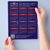 Amerika 250 Patriottisch Blauw 2026 Kalender Keeps Flyer (Hand)