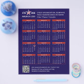 Amerika 250 Patriottisch Blauw 2026 Kalender Keeps Flyer (Enkel)