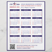 Amerika 250 Patriottisch Blauw 2026 Kalender Keeps Flyer (Voorkant)