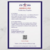 Amerika 250 Patriottisch Blauw 2026 Kalender Keeps Flyer (Achterkant)