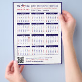 Amerika 250 Patriottisch Blauw 2026 Kalender Keeps Flyer (Hand)