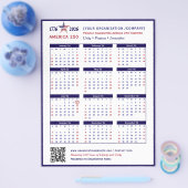 Amerika 250 Patriottisch Blauw 2026 Kalender Keeps Flyer (Enkel)