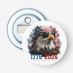 Amerika 250 Patriottische Adelaarsvlag 1776–2026 Button Flesopener