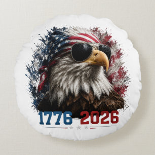Amerika 250 Patriottische Adelaarsvlag 1776–2026 Rond Kussen