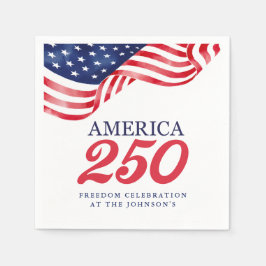 Amerika 250 Patriottische Cocktailservetjes | 4 ju Servet