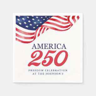 Amerika 250 Patriottische Cocktailservetjes 4 ju Servet