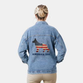 Amerika 250 Patriottische Duitse Herdershond Denim Jacket