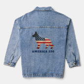 Amerika 250 Patriottische Duitse Herdershond Denim Jacket (Achterkant)