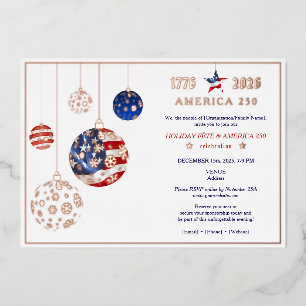 Amerika 250 Patriottische Feestdag Fête Jubileum Folie Uitnodiging