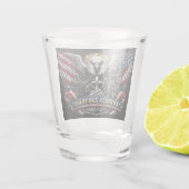 Amerika 250 Patriottische Jubileumviering Shot Glas (Achterkant)