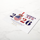 Amerika 250 Patriottische Kerst 2025 Sponsor Donat Folie Feestdagenkaart (Gedraaid)