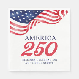 Amerika 250 Patriottische Servetten | 4 juli BBQ