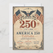 Amerika 250 Patriottische Vintage Kaart (Voorkant)