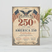 Amerika 250 Patriottische Vintage Kaart (Staand voorkant)