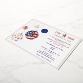Amerika 250 Patriottistisch Feestdag Fête Jubileum Folie Uitnodiging (Gedraaid)