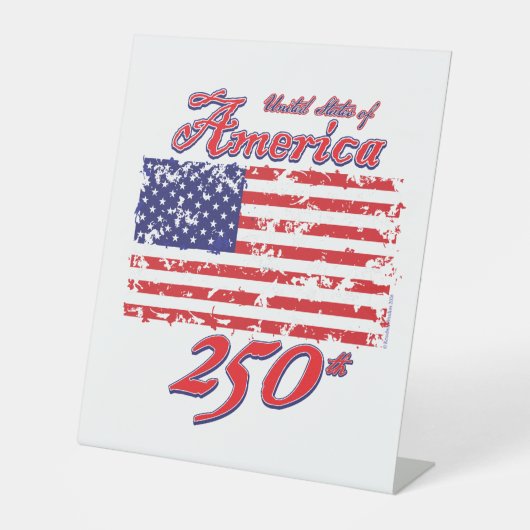 Amerika 250 reclamebord met voetstuk (Voorkant)