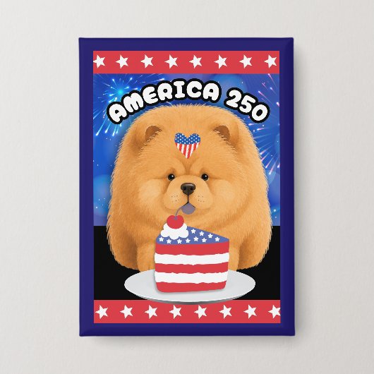 AMERIKA 250 Rode Chow Button (Voorkant)