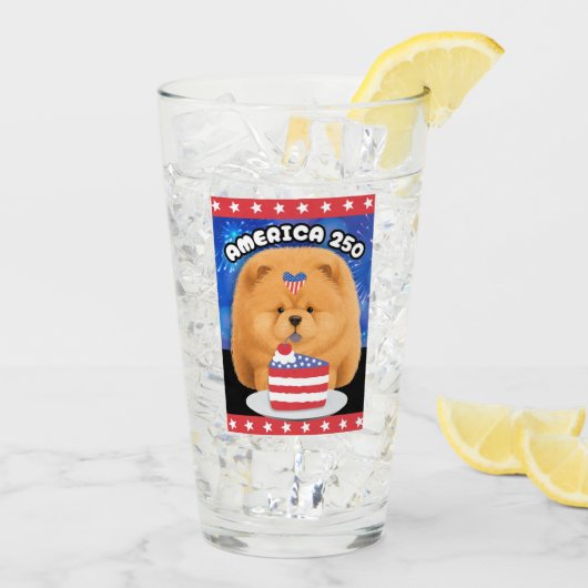 AMERIKA 250 Rode Chow Glas (Achterkant ijs)