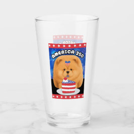 AMERIKA 250  Rode Chow Glas