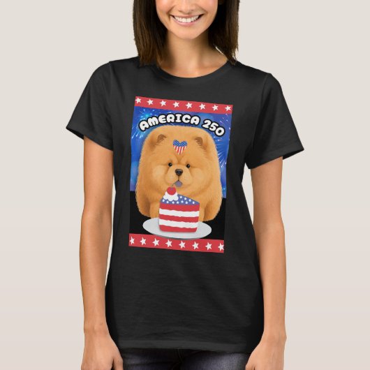 AMERIKA 250 Rode Chow T-Shirt (Voorkant)