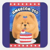 AMERIKA 250 Rode Chow Vierkante Sticker (Voorkant)