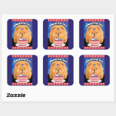AMERIKA 250 Rode Chow Vierkante Sticker (Vel)