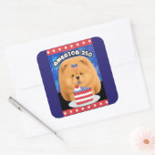 AMERIKA 250 Rode Chow Vierkante Sticker (Envelop)
