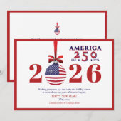 Amerika 250 Rode Patriottische Kerst Sponsor Donat Feestdagenkaart (Voorkant / Achterkant)