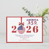 Amerika 250 Rode Patriottische Kerst Sponsor Donat Feestdagenkaart (Staand voorkant)