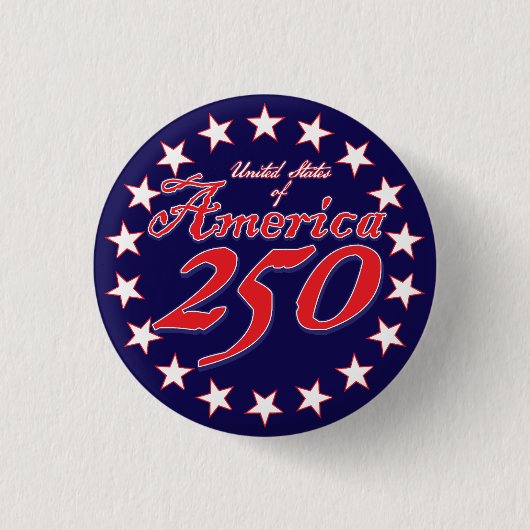 Amerika 250 ronde button 3,2 cm (Voorkant)
