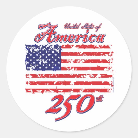 Amerika 250 ronde sticker (Voorkant)