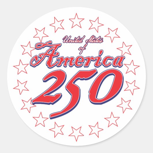Amerika 250 ronde sticker (Voorkant)