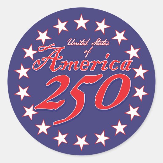 Amerika 250 ronde sticker (Voorkant)