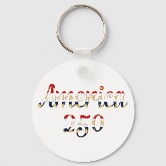 Amerika 250 rood wit blauw goud sleutelhanger (Voorkant)