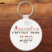 Amerika 250 rood wit blauw goud sleutelhanger (Voorkant)