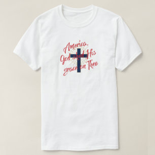 Amerika 250 rood wit blauw goud T-shirt